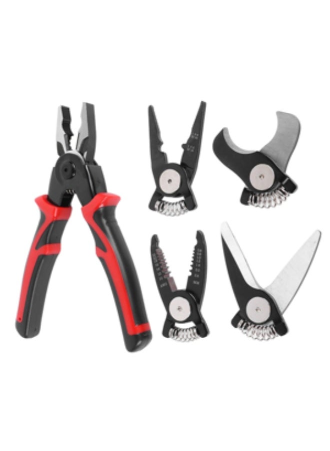 Giffex 5-in-1 multifunctional pliers tool kit, which includes a main handle and five interchangeable heads - Image 3