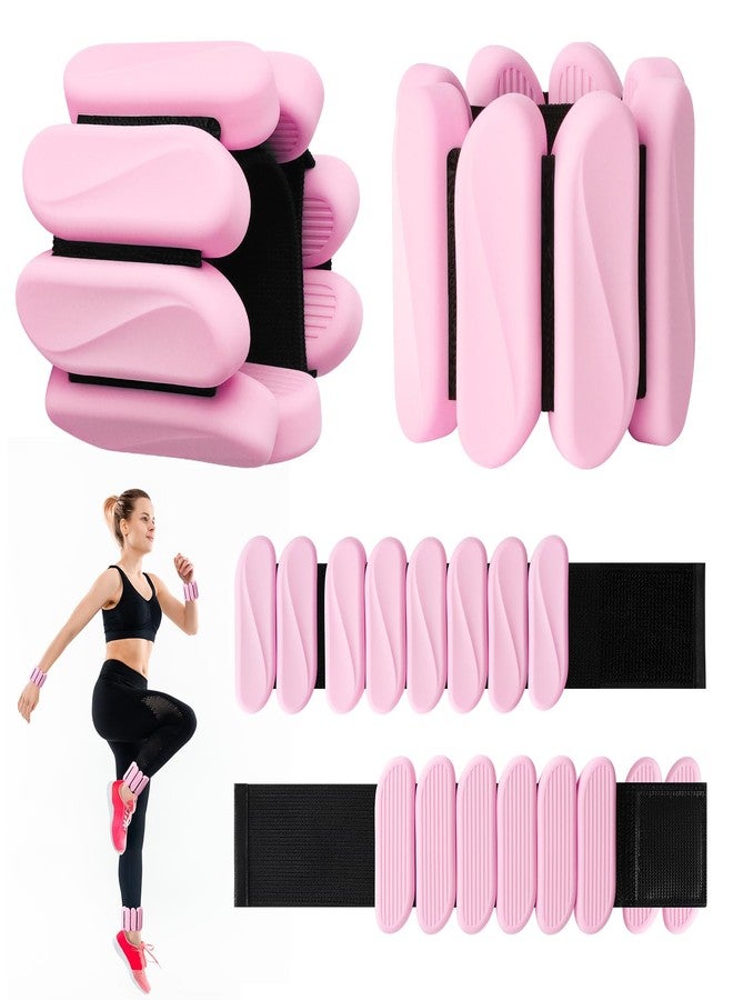 Gallia Wrist Weights, 2Pack Wearable Wrist Ankle Weights for Women and Men, Adjustable Silicone Arm and Leg Wrist Bracelets for Walking, Yoga, Pilates and Gym, 2lb (Pink) - Image 1