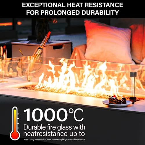 NUPICK 5 Pound Fire Glass, 1/2 Inch Reflective Fire Pit Glass, Tempered Firepit Glass Rock for Propane or Natural Gas, Glass Rocks for Fire Pit Table, Fireplace Glass for Landscaping, Black - Image 4