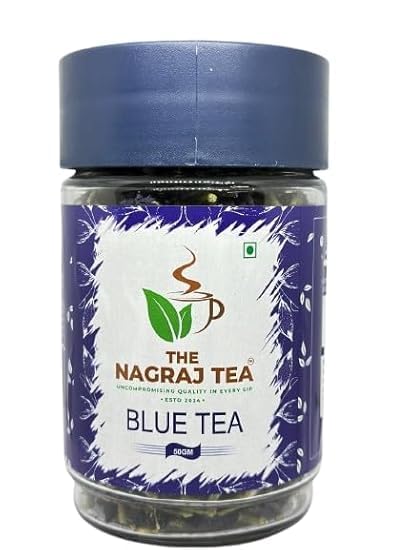 THE NAGRAJ TEA Blue Tea-Butterfly Pea Flower Tea -Plant Based |Anti Oxidant Rich| Caffeine Free - Detox Tea - Flower Based |Herbal Tea |Non-GMO - Vegan | 50gm (pack of2) - Image 1
