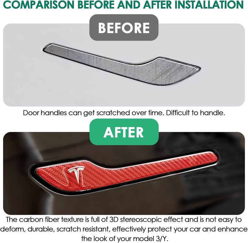 ONKENTET 4 Pcs Door Handle Cover for Tesla Model 3 & Y - Image 2
