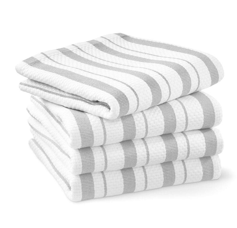 williams sonoma Williams-Sonoma Classic Striped Towels, Cotton,Set of 4 (Drizzle)  - Image 1