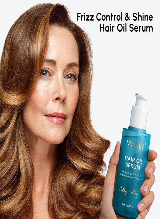 MAREE Hair Oil for Frizzy and Damaged Hair with Vitamins A, E, B5, 2 PACK - Anti Frizz Control Sérum for Curly Women & Men - Aceite de Argán Para el Cabello - Biotin Keratin Antifrizz Products - Image 3