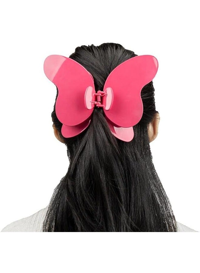 Large Butterfly Hair Claw Clips Hair Clip Oversized Butterfly Non Slip Hair Clips Hair Accessories for Women Girls (Rose Red) - Image 5