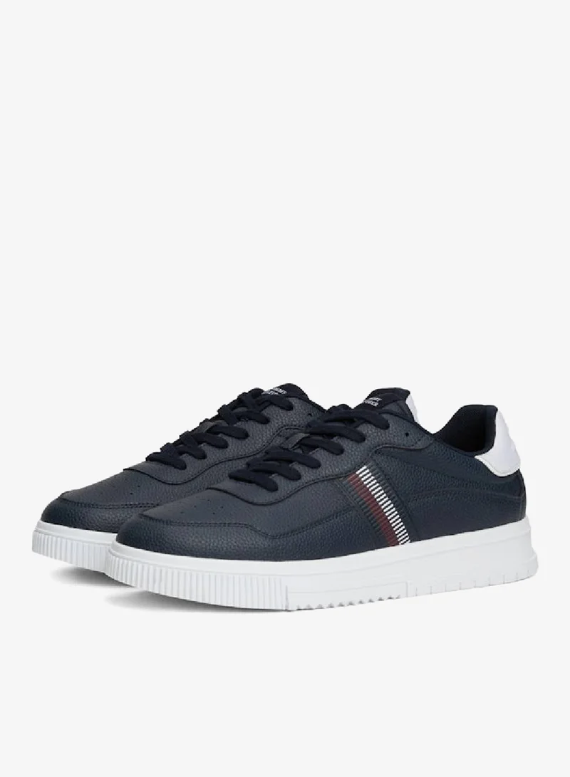 TOMMY HILFIGER Signature Tape Textured Leather Sneakers