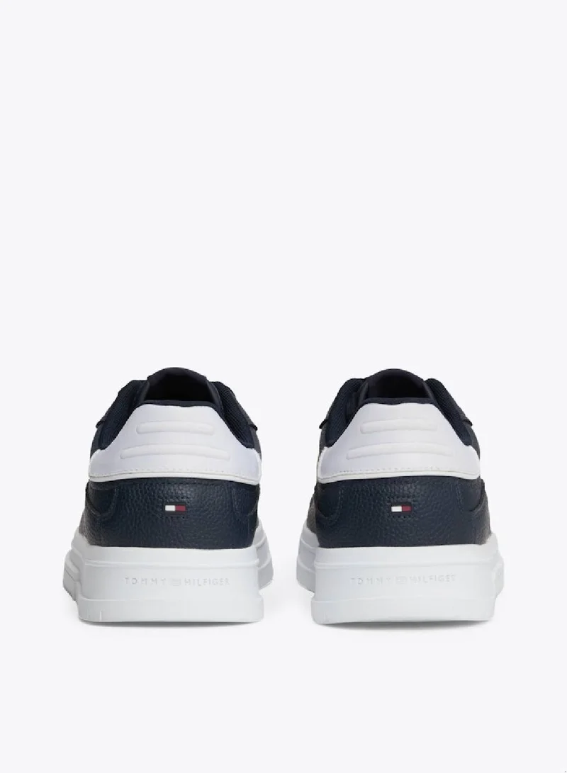 TOMMY HILFIGER Signature Tape Textured Leather Sneakers