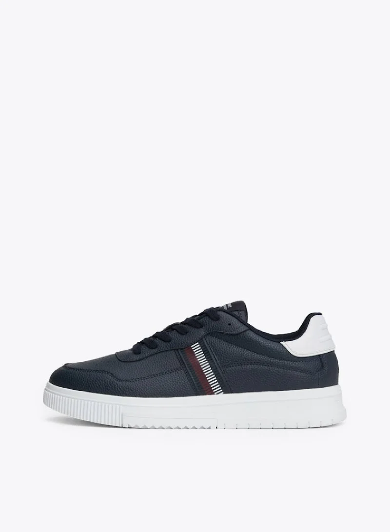 TOMMY HILFIGER Signature Tape Textured Leather Sneakers