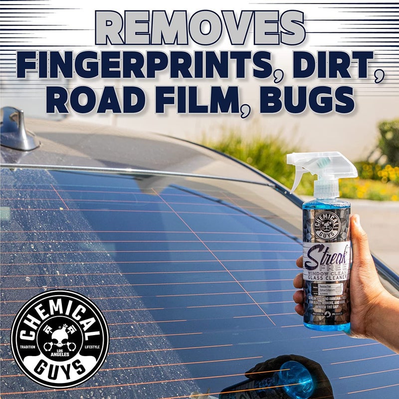 Chemical Guys Glass Cleaner Streak Free Window Spray - Works on Glass, Mirrors, Screens - Ammonia-Free, Safe on Tinted Windows, Car Windshield Cleaner for Trucks, SUVs, Home - 16 oz (Pack of 2) - Image 3