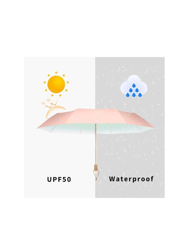 SYOSI - Travel Umbrella for Purse with Case Compact UV Umbrella Protection Folding Lightweight Portable Parasol Umbrella for Men and Women Umbrellas for Rain Windproof Strong for Wind and Rain Sun - Image 1