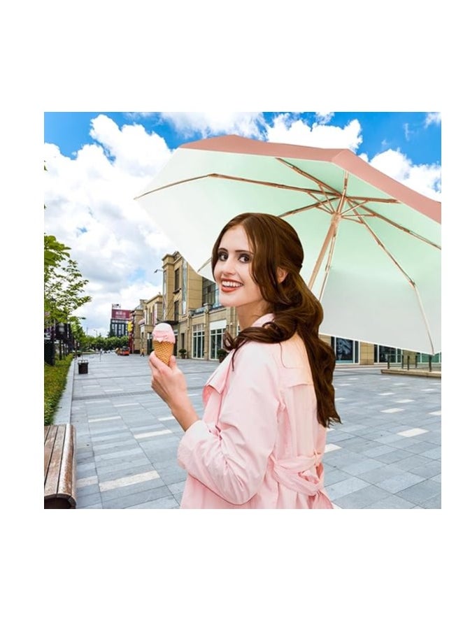 SYOSI - Travel Umbrella for Purse with Case Compact UV Umbrella Protection Folding Lightweight Portable Parasol Umbrella for Men and Women Umbrellas for Rain Windproof Strong for Wind and Rain Sun - Image 1