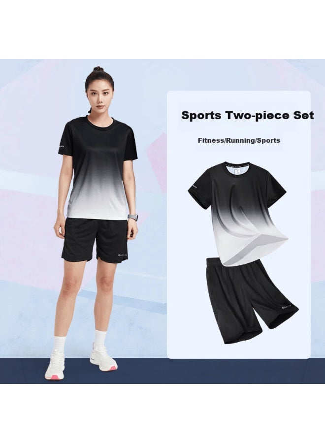 Buruite Fitness Clothing For Women, Spring And Summer Ice Silk Quick-dry Short-sleeve Sportswear Set, Basketball Equipment, Training Running T-shirt - Image 1