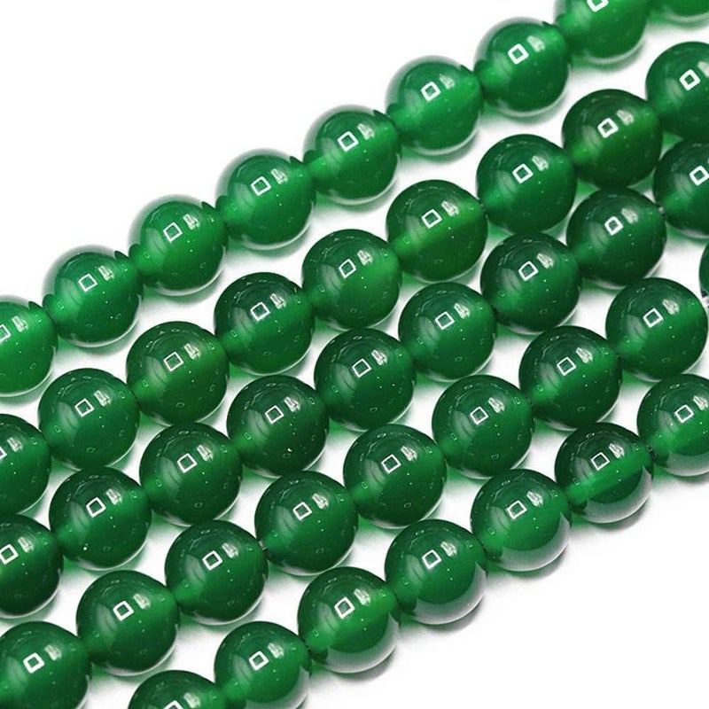 4mm Natural Green Agate Beads Round Gemstone Loose Beads for Jewelry Making 95100pcsstrand