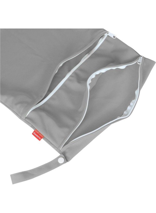 Damero حقيبة مبللة وجافة 3 قطع لحفاضات القماش منظم حقيبة للرعاية النهارية رمادي - Image 5