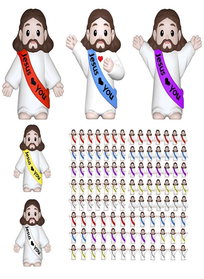 Imerance 105 PCS Little Jesus Figures,Mini Jesus Figurines - Tiny Statues for Easter Egg Stuffers,Religious Gifts,Parties,Baptism Gifts,Multicolor Miniature Decorations,Hide and Seek Figurines（Multicolor） - Image 1