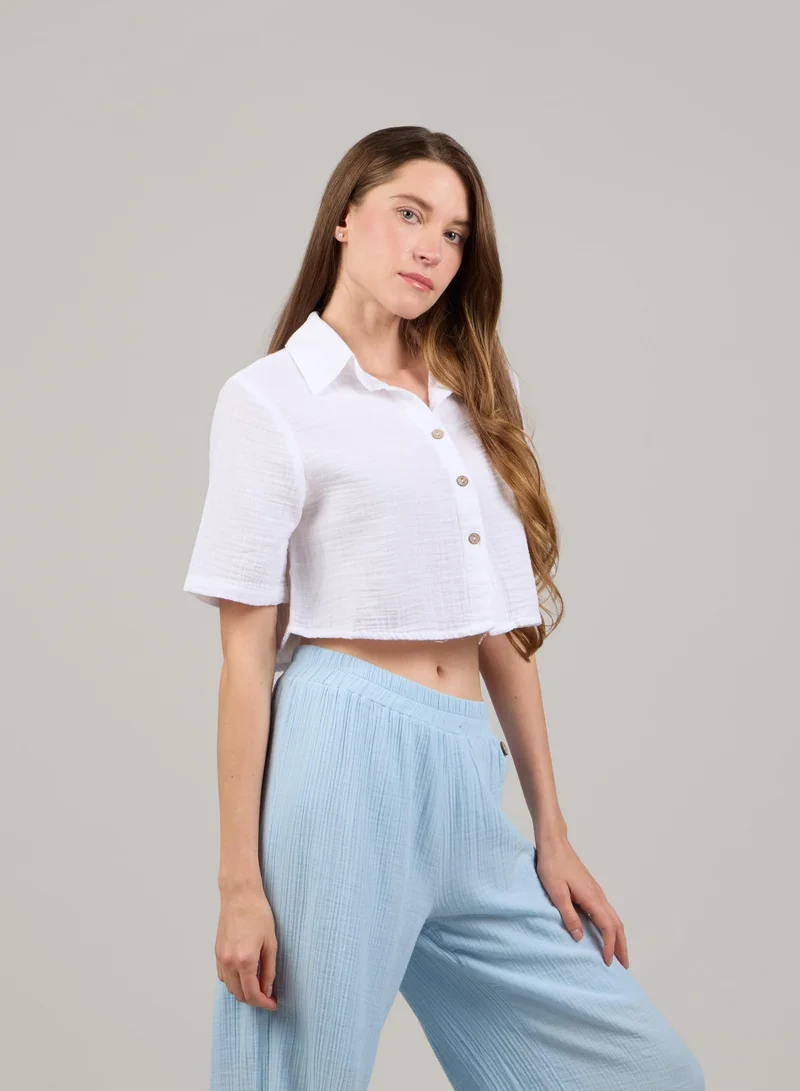 Just Nature Short Sleeve Cropped Shirt