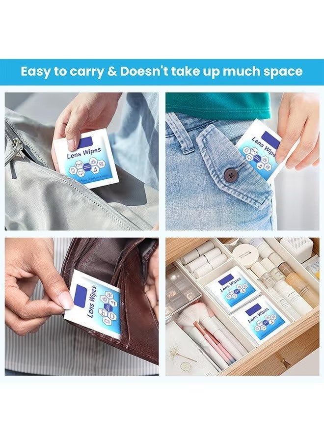 100 Pack Eyeglass Lens Cleaning Wipes,Pre- Lens Wipes for Eyeglasses, Moistened Individually Wrapped Sracth-Free Streak-Free Eye Glasses Cleaner Wipes for Camera Lens,Sunglass, Goggles - Image 5