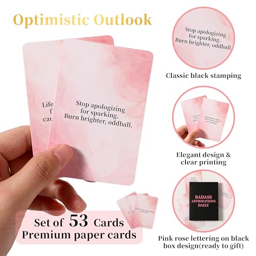 Tersus Badass Affirmation Cards - 53 Daily Motivational and Inspirational Cards for Women, Double-Sided, Christmas & Birthday Card for her, Perfect Inspirational Gifts for Women, Sisters, Best friends - Image 3