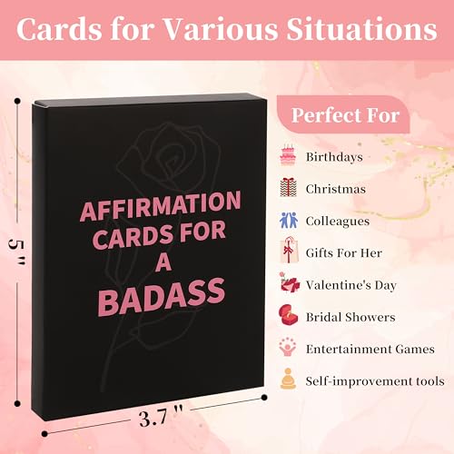 Tersus Badass Affirmation Cards - 53 Daily Motivational and Inspirational Cards for Women, Double-Sided, Christmas & Birthday Card for her, Perfect Inspirational Gifts for Women, Sisters, Best friends - Image 5