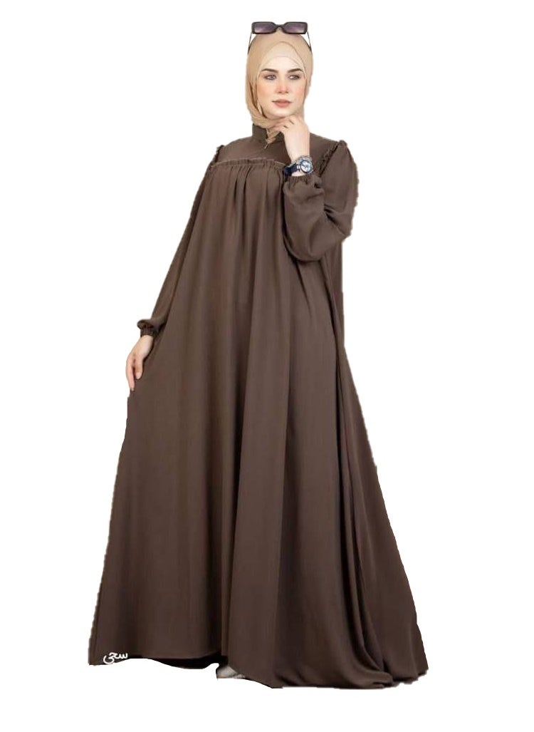 Generic - Iidana are the names of the material, crepe, one size, suitable for women up to 130 kilos GAMAL SONS FOR ABAYA 4034 - Image 1
