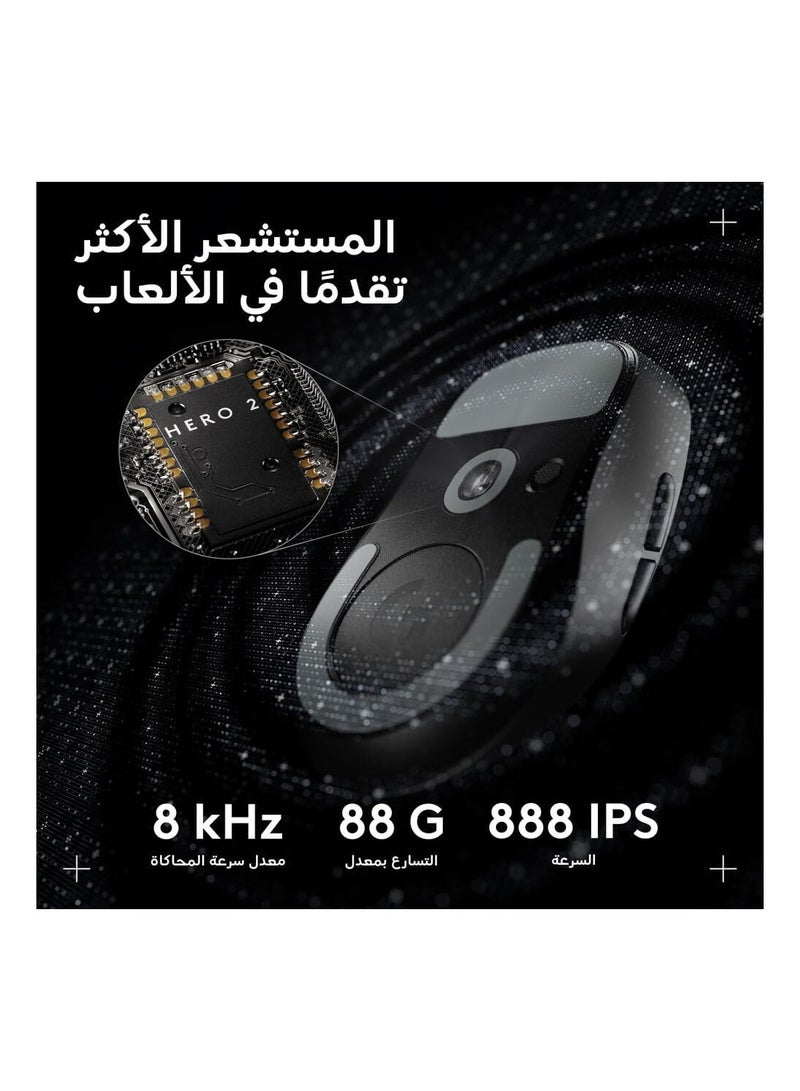 Logitech G PRO X SUPERLIGHT 2 DEX wireless gaming mouse, 60g pro-grade right-handed mouse with 5 programmable buttons, USB-C charging, 44k DPI sensor, up to 8 kHz polling for PC/Mac - Black I 910-007358 - Image 4