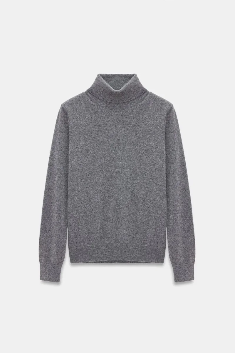 Dilvin Charcoal Grey DILVIN Women's Cashmere Turtleneck Sweater for Women | Best Price UAE