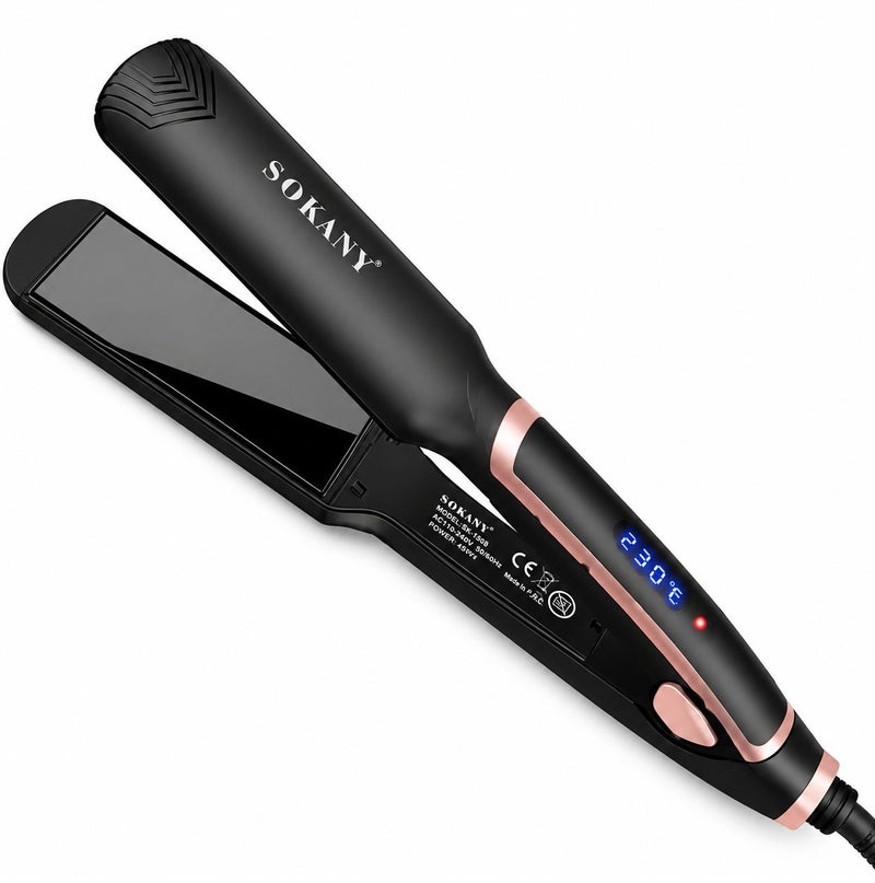 sokany SK-966 Professional Hair Straightener -Black - Image 1