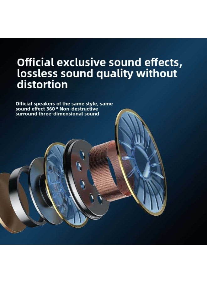 In-ear With Microphone Wire Control Headphones For Apple Android For Huawei Mobile Phone Headphones Subwoofer Headphones-Color:Three-generation Typec Analog Head-mounted Crystal Box