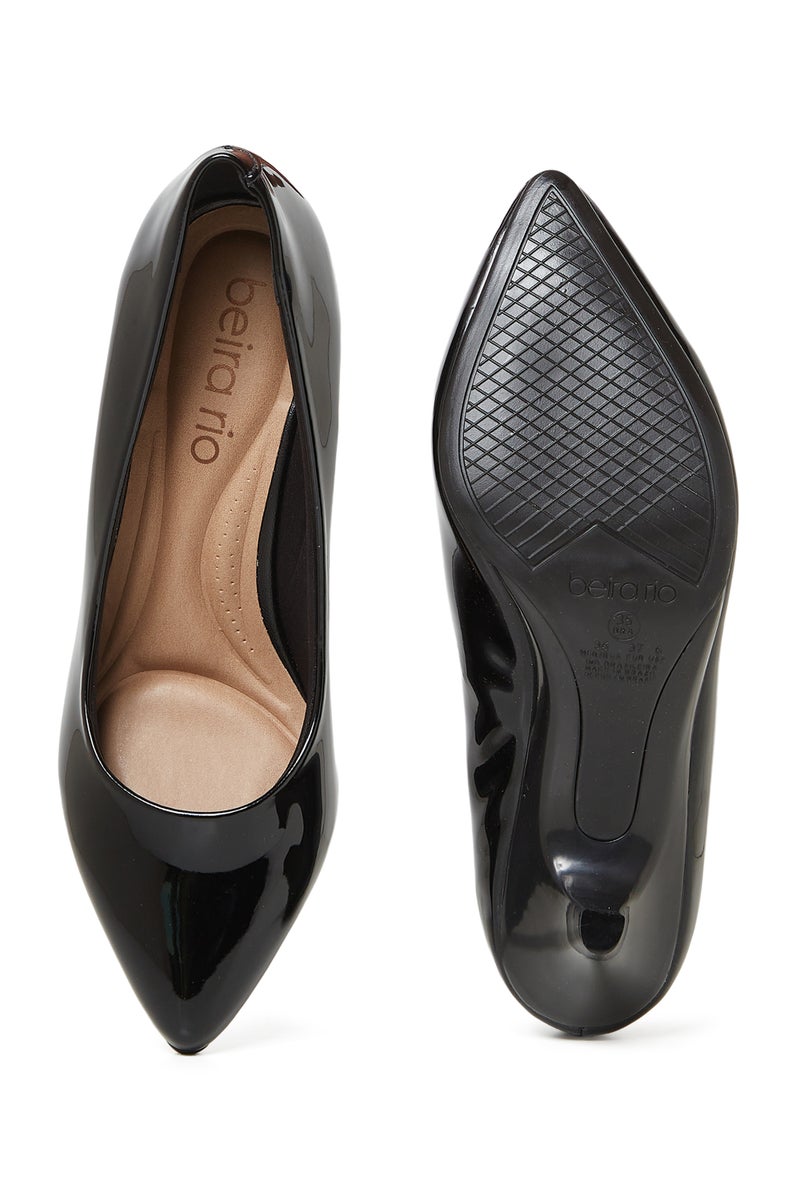 BEIRA RIO Low Heel Shoes for Ladies – BLACK Shoes with Slip On | Comfortable PU Upper & TPR Sole - Image 5