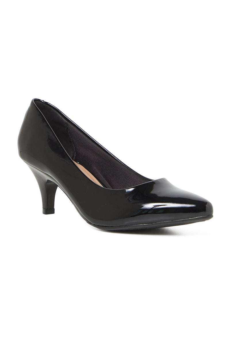 BEIRA RIO Low Heel Shoes for Ladies – BLACK Shoes with Slip On | Comfortable PU Upper & TPR Sole - Image 1
