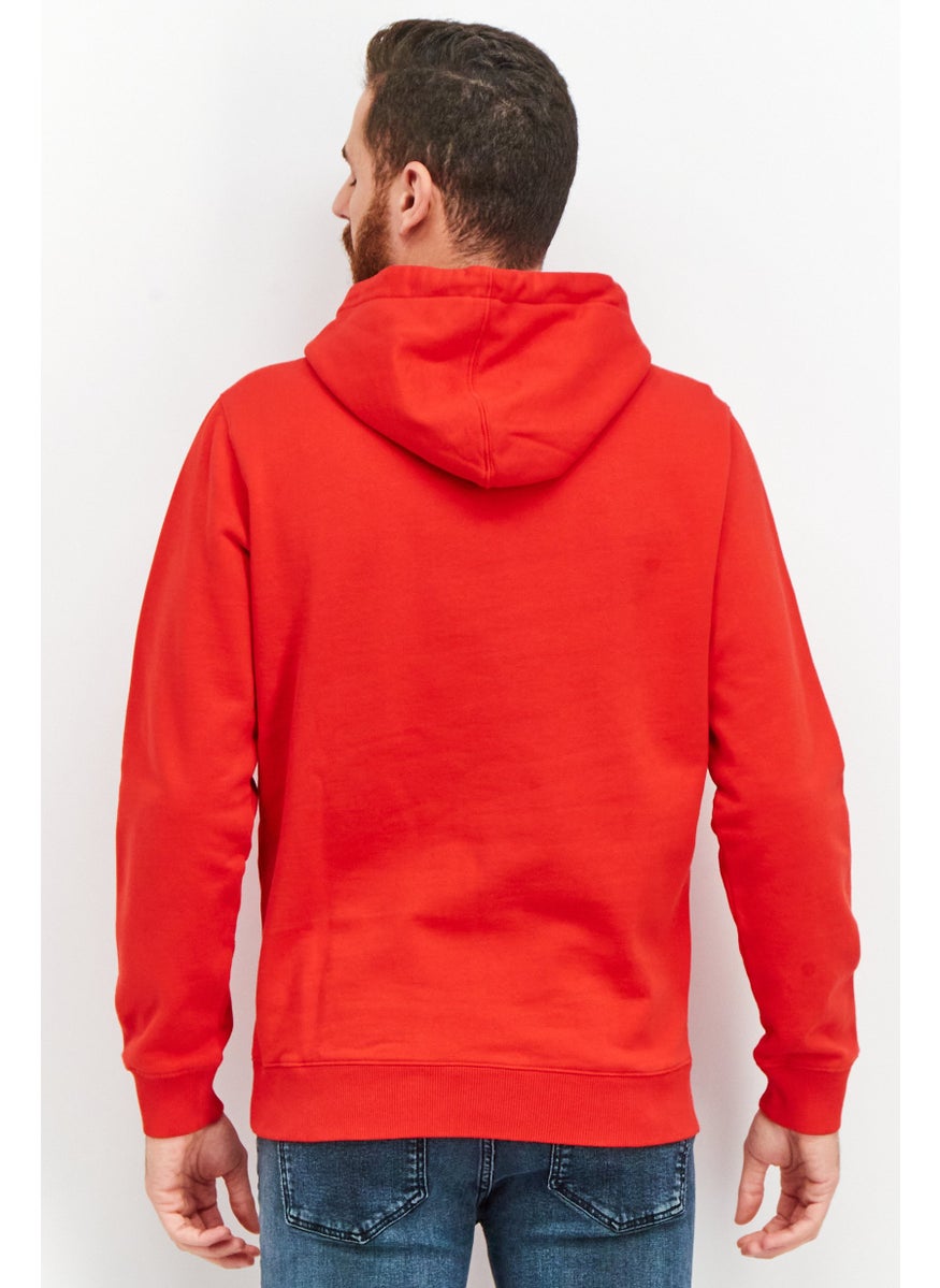 Bel-Air Athletics - Men Sportswear Fit Long Sleeve Brand Logo Hoodie, Red - Image 1