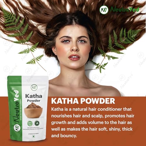 NeutraVed Natural Katha Powder | Enriched with Essential Nutrients, Chemical-Free | Strengthens Follicles, Reduces Hair Fall, Promotes Healthy Growth | Ideal for All Hair Types - 250 g - Image 3