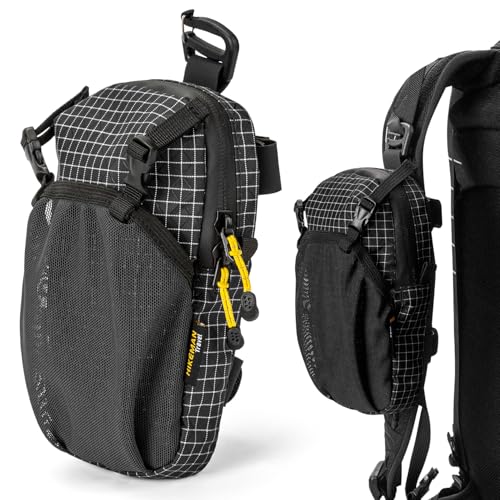 HIKEMAN Backpack Shoulder Strap Pouch Smartphone Strap PackWaterproof Backpack Strap Pocket Attachment Bag for HikersSmall Crossbody Bag Waist Pack for Sports Hiking CampingBlack - Image 1