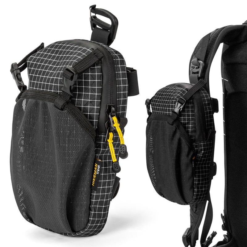 HIKEMAN Backpack Shoulder Strap Pouch Smartphone Strap PackWaterproof Backpack Strap Pocket Attachment Bag for HikersSmall Crossbody Bag Waist Pack for Sports Hiking CampingBlack - Image 2
