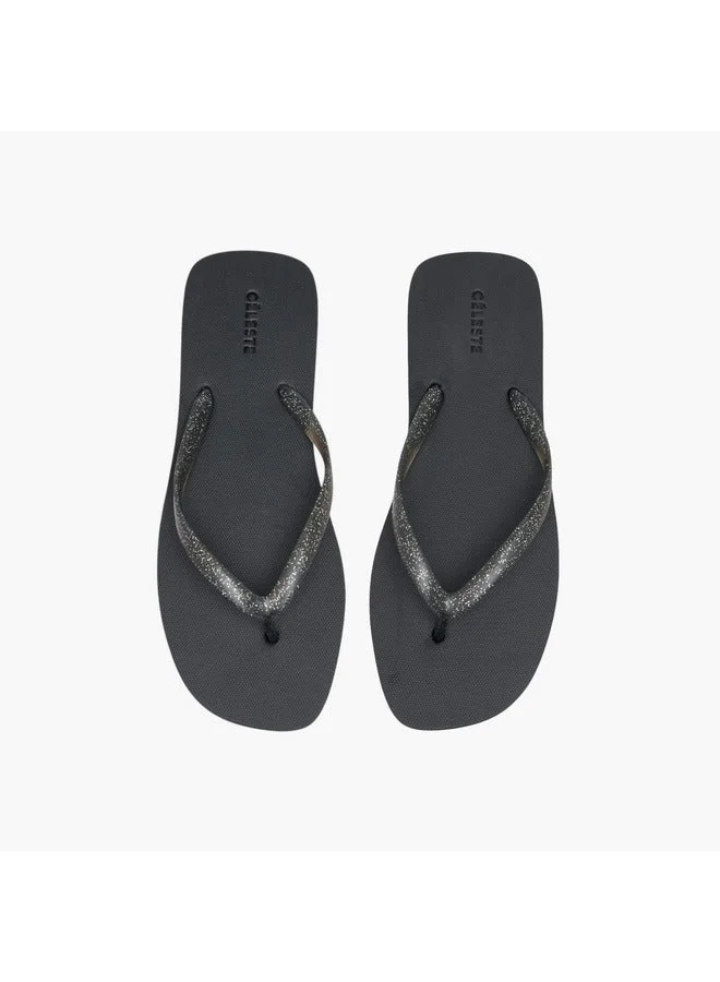 Celeste Women's Glitter Detail Flip Flops