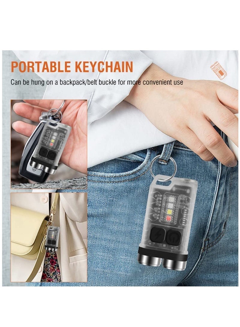 SOLARAE Mini Flashlight, 900 High Lumen Keychain EDC Flashlight, Super Bright Pocket USB Rechargeable Small Tactical Handheld LED Flash Light with Magnetic Waterproof for Camping, Hiking, Emergencies - Image 2