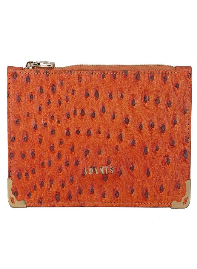 Adamis Leather Women's Clutch Cum Wallet W314 Orange - Image 1
