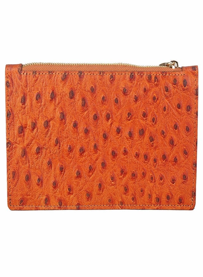 Adamis Leather Women's Clutch Cum Wallet W314 Orange - Image 2