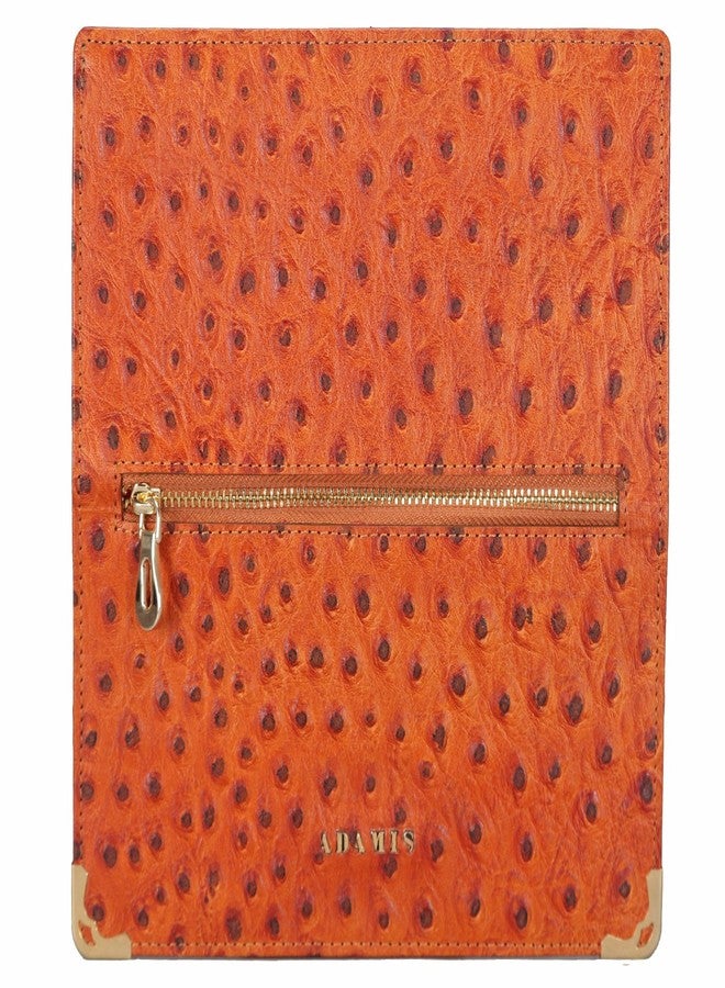 Adamis Leather Women's Clutch Cum Wallet W314 Orange - Image 5
