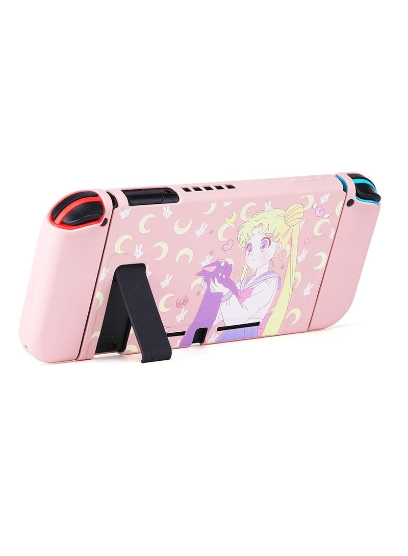 Switch Protective Coverlovely Liquid Silicone Protective Case for Switch Soft Slim Grip Cover Shell for Console and Joy Con Scratch Crack Resistant Easy Install Sailor Moon - Image 4