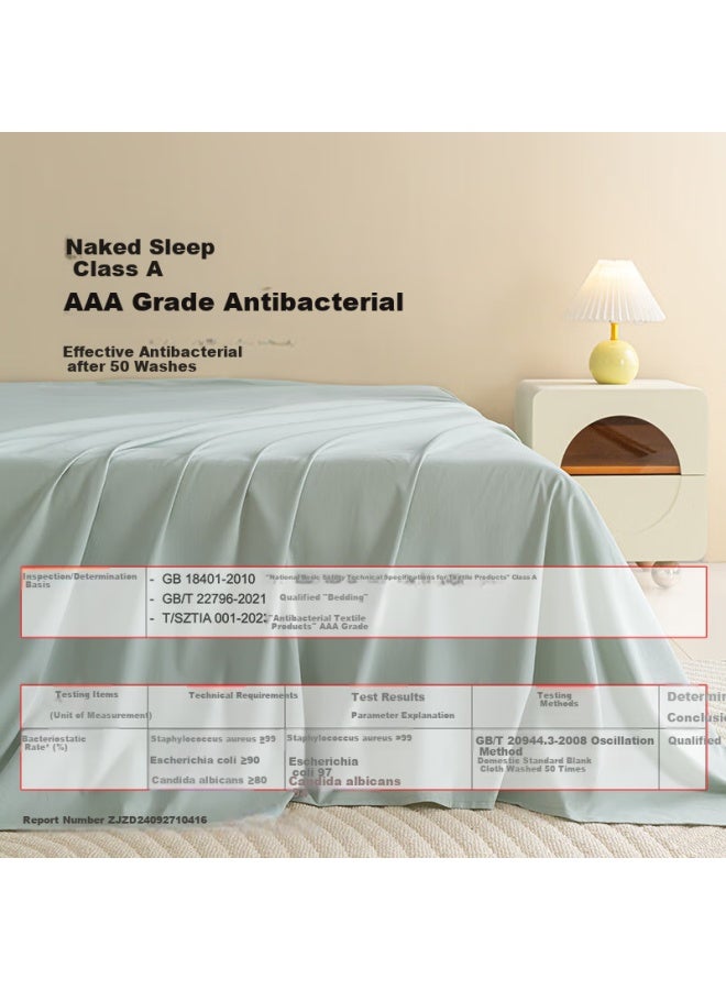 Amor Class A 100-count Long-staple Cotton Brushed Bed Sheet, Pure Cotton, Jing Tian Blue, 245x250cm