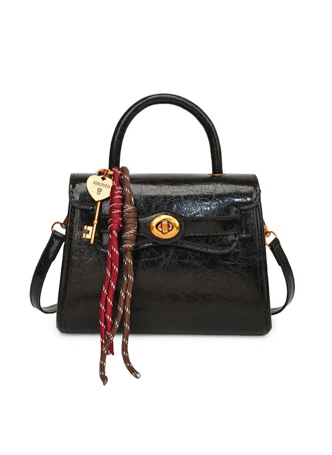 Rup Art Elegant Oil Leather Handbag for Women – Stylish Compact Square Crossbody Purse with Adjustable Strap  - Image 1
