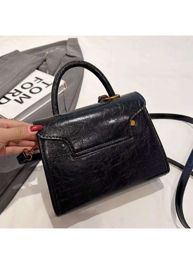 Rup Art Elegant Oil Leather Handbag for Women – Stylish Compact Square Crossbody Purse with Adjustable Strap  - Image 2