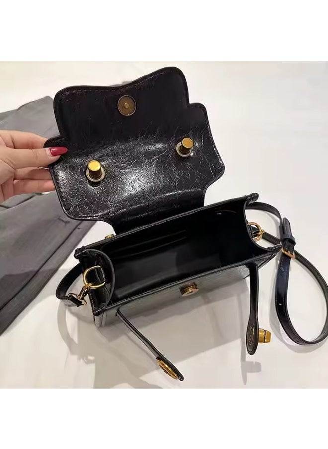 Rup Art Elegant Oil Leather Handbag for Women – Stylish Compact Square Crossbody Purse with Adjustable Strap  - Image 4