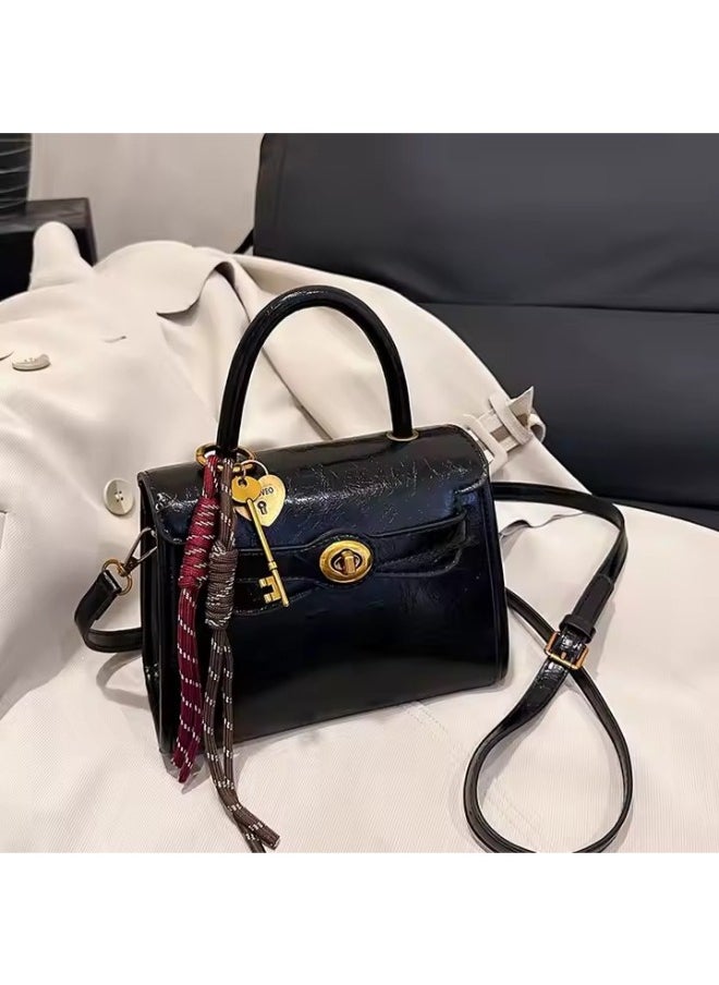 Rup Art Elegant Oil Leather Handbag for Women – Stylish Compact Square Crossbody Purse with Adjustable Strap  - Image 5