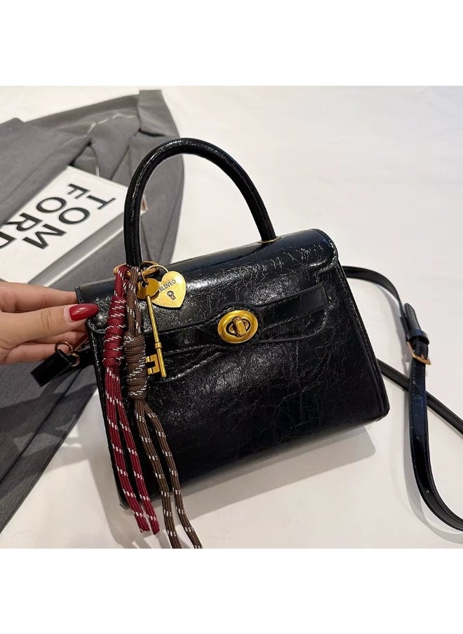 Rup Art Elegant Oil Leather Handbag for Women – Stylish Compact Square Crossbody Purse with Adjustable Strap  - Image 3