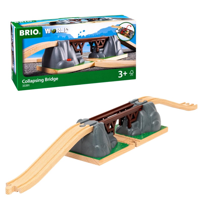 BRIO World Collapsing Bridge for Wooden Train Set  3Piece Accessory  FSCCertified  Compatible with BRIO Railway and Train Track Sets  Encourages Fun Creativity  Kids Ages 3  Up - Image 2