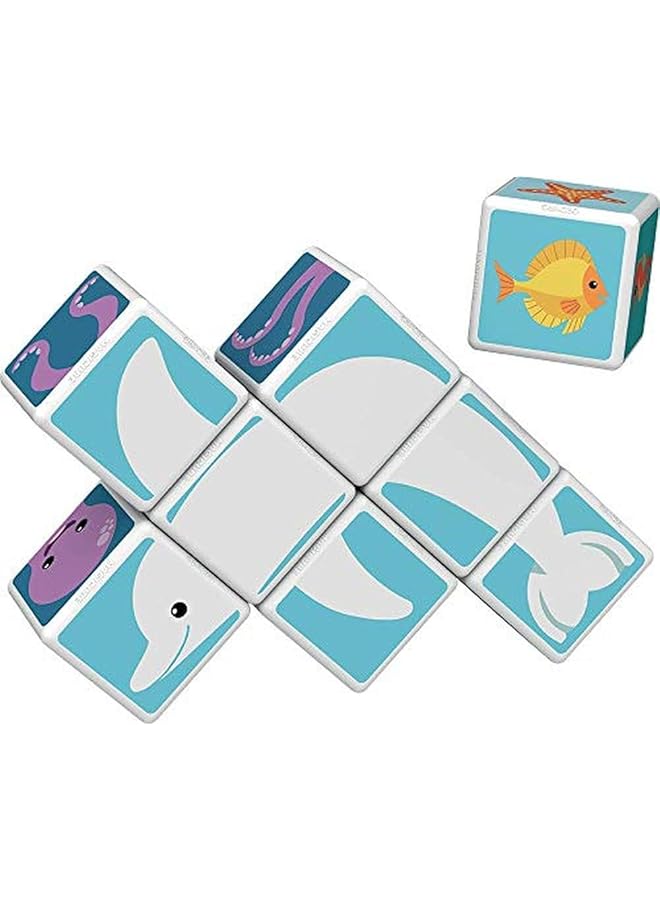 جيوماغ ألعاب مغناطيسية تعليمية وبطاقات مطبوعة عليها حيوانات بحرية من ماجيكوب، مصنوعة في سويسرا، مصنوعة من بلاستيك معاد تدويره بنسبة 100%، ألعاب مفتوحة الأطراف، ألعاب تركيب للأطفال من عمر سنة فما فوق - Image 4