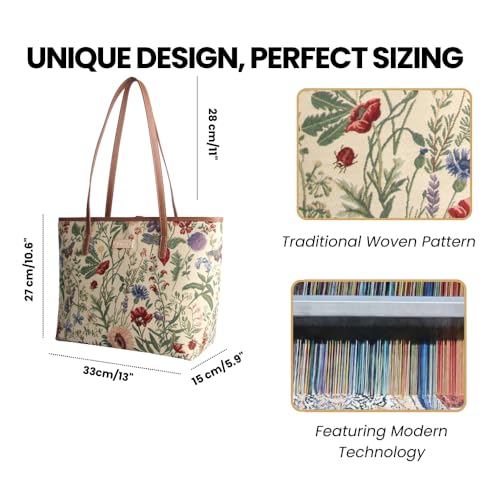 Signare Tapestry Shoulder Bag for Woman Travel or Work Tote Bags for Women In Floral Morning Garden Design|COLL-MGD - Image 3