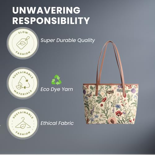 Signare Tapestry Shoulder Bag for Woman Travel or Work Tote Bags for Women In Floral Morning Garden Design|COLL-MGD - Image 5