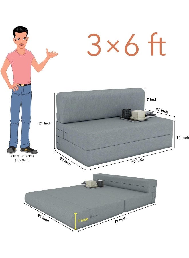 Zayn comforts Multi-Functional Single Sofa Bed in Grey - Image 2